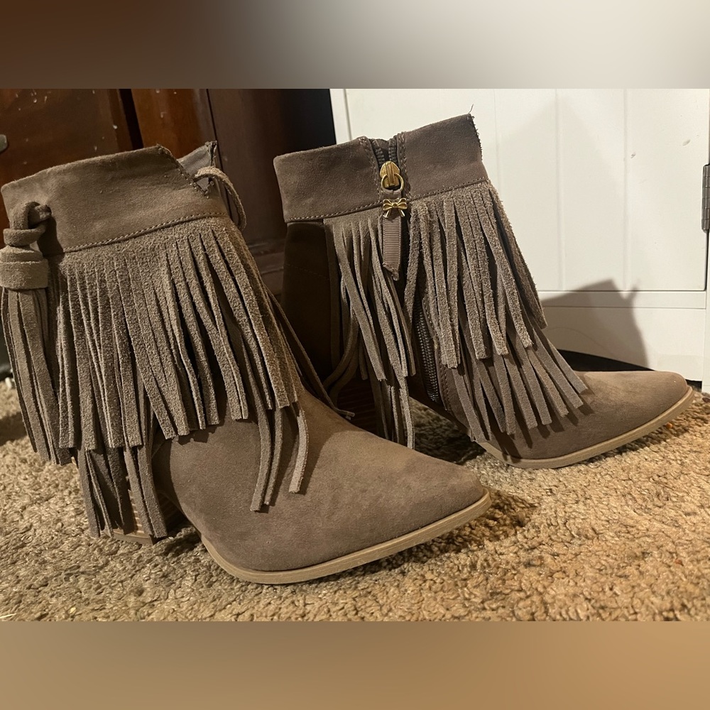 Fringe booties